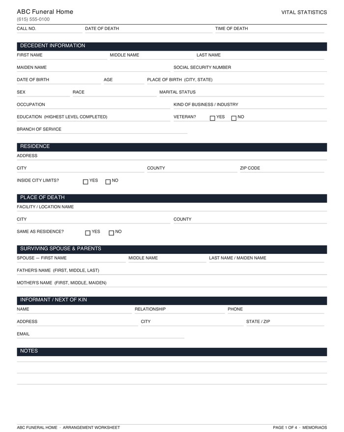 A completed paper arrangement worksheet